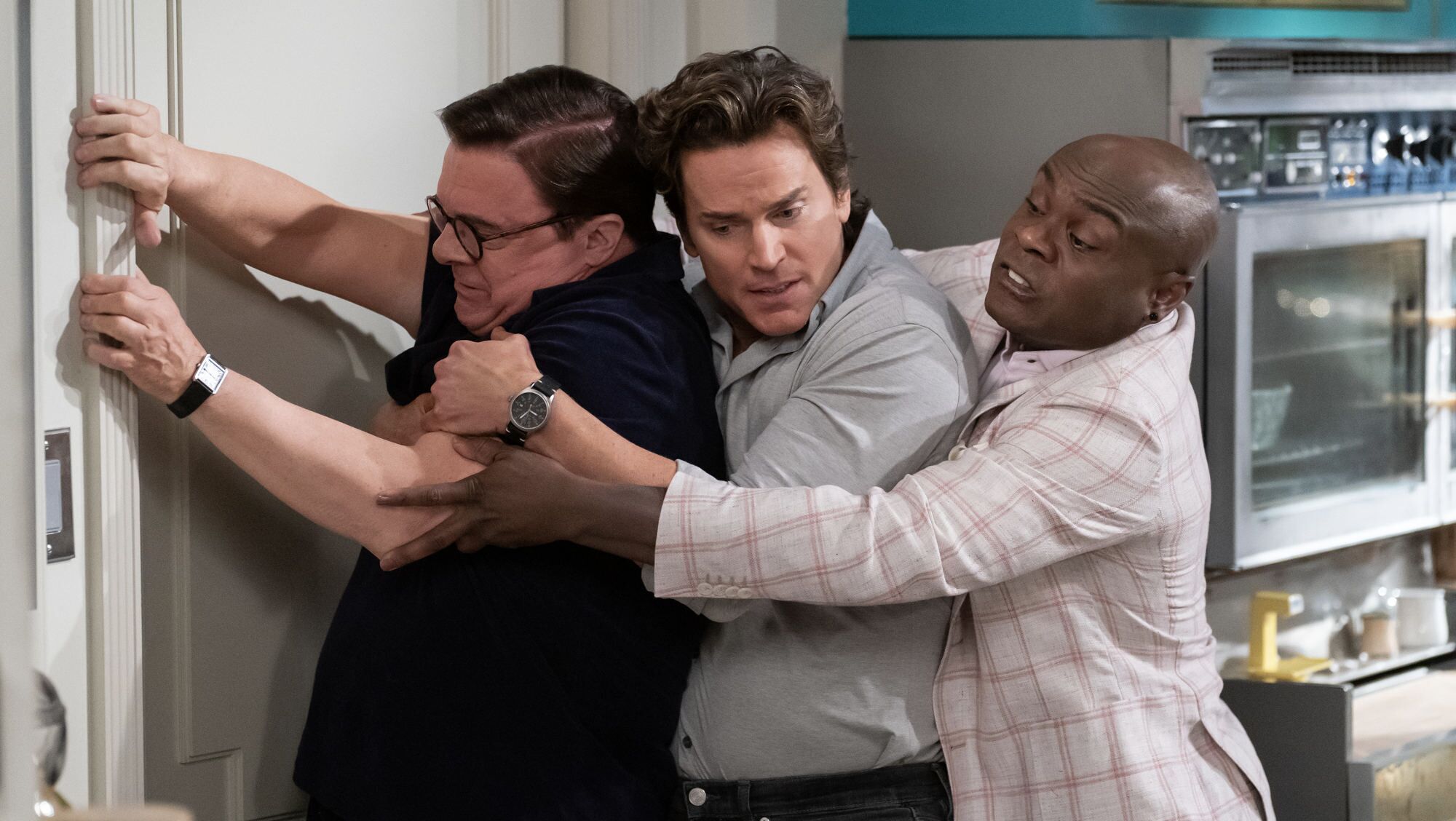 MID-CENTURY MODERN - “The Show Must Go On” - Bunny, Jerry and Arthur decide to make a change in the house, but unexpected guests show up and alter their plans. Meanwhile, Mindy has trouble finding closure. (Disney/Christopher Willard) NATHAN LANE, MATT BOMER, NATHAN LEE GRAHAM