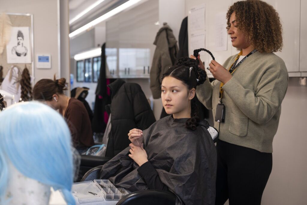 Bridgerton. Isabella Wei on the set of Bridgerton. Cr. Liam Daniel/Netflix © 2025
