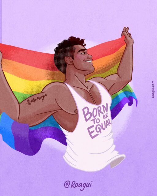 Illustrator Alfred Loagi talks fantasy, mermaids, queer masculinity, and turning pin-up-inspired muscular men into warm, romantic works of art.