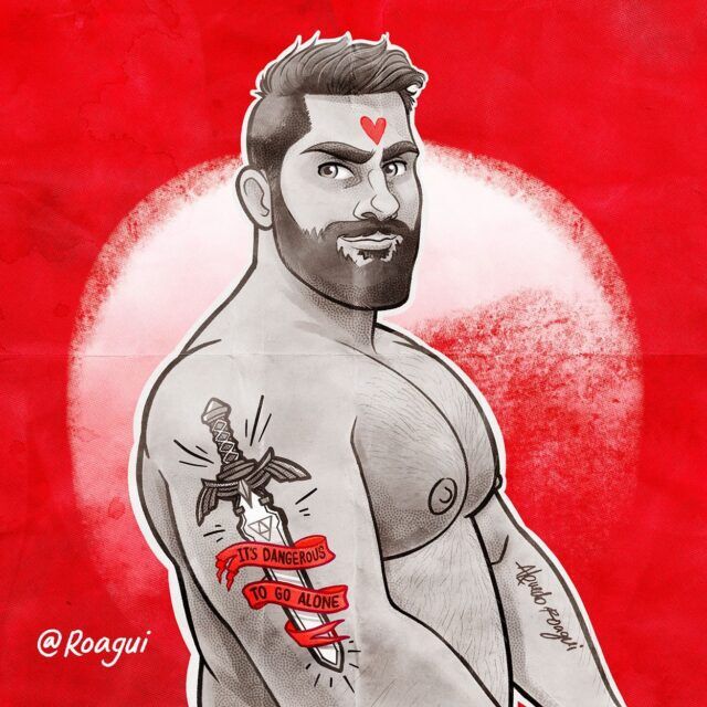 Illustrator Alfred Loagi talks fantasy, mermaids, queer masculinity, and turning pin-up-inspired muscular men into warm, romantic works of art.