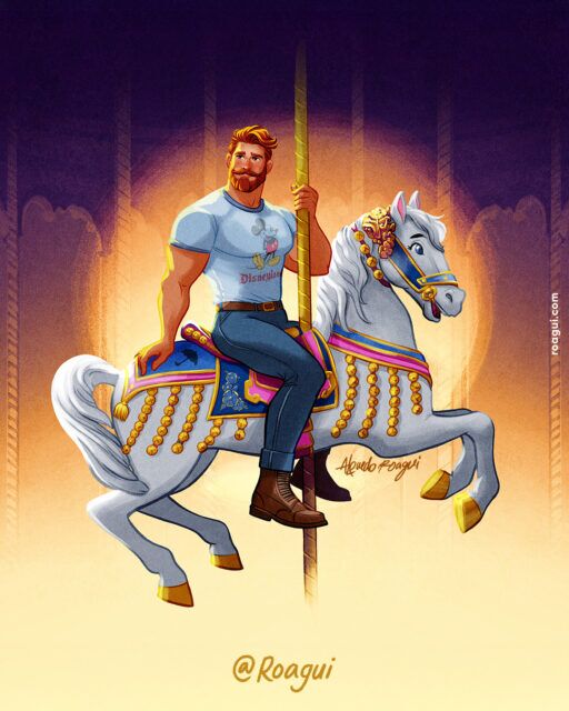 Illustrator Alfred Loagi talks fantasy, mermaids, queer masculinity, and turning pin-up-inspired muscular men into warm, romantic works of art.