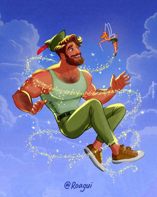 Illustrator Alfred Loagi talks fantasy, mermaids, queer masculinity, and turning pin-up-inspired muscular men into warm, romantic works of art.