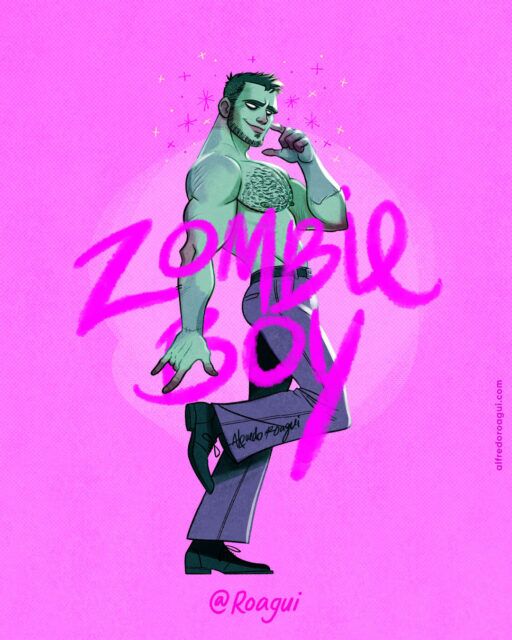 Illustrator Alfred Loagi talks fantasy, mermaids, queer masculinity, and turning pin-up-inspired muscular men into warm, romantic works of art.