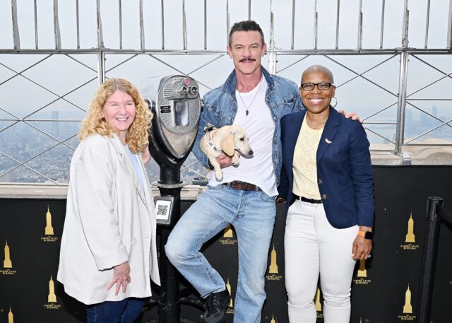 Luke Evans lights the Empire State Building in Celebration of NYC Pride 2026 on June 26, 2026 in New York City.